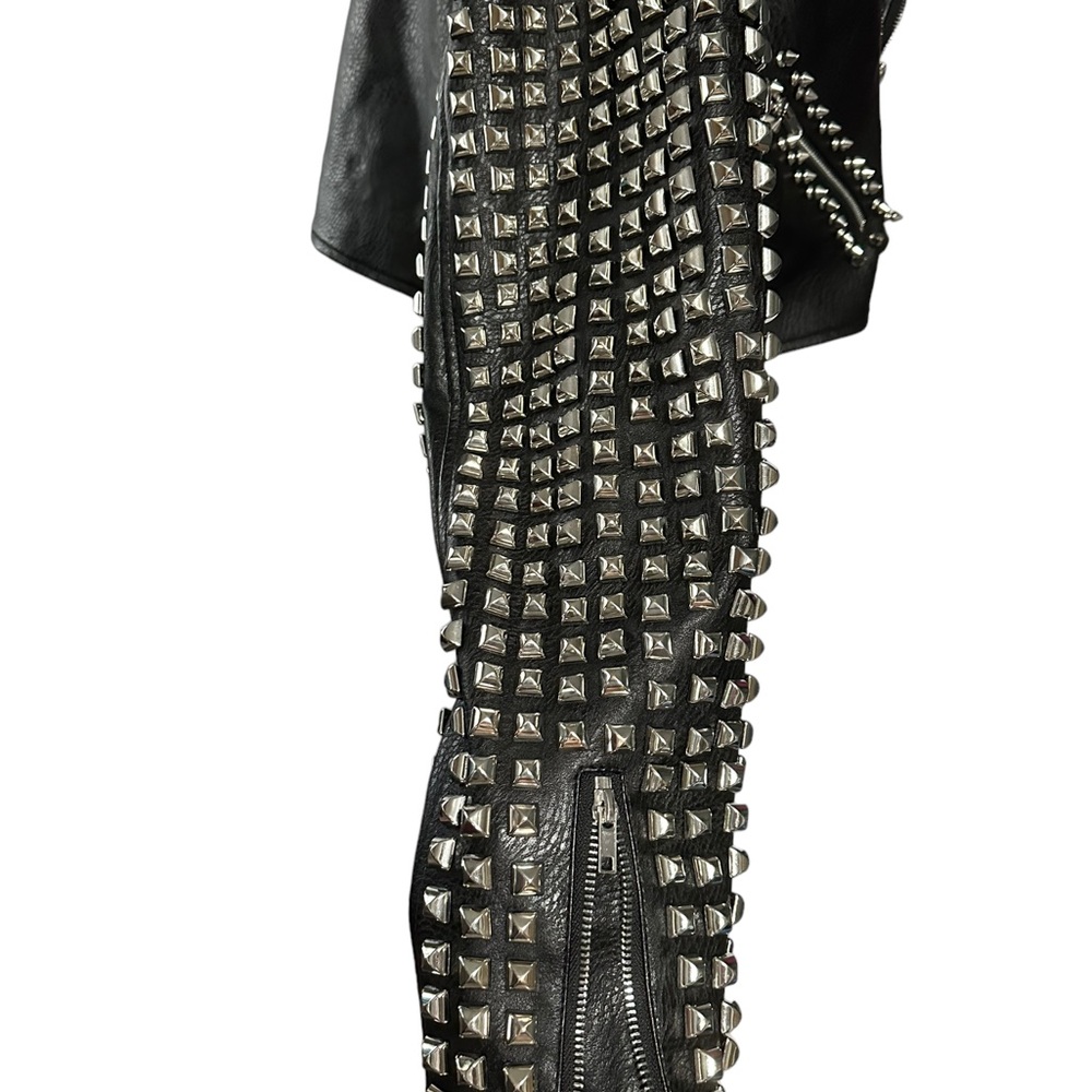 Azalea Wang Essential Moto black studded vegan leather jacket in 1X. NWOT. - Picture 7 of 16